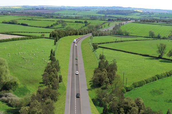 Aerial view of the Melton Mowbray distributor road